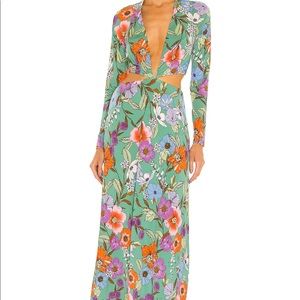 AFRM Assi green vintage floral dress